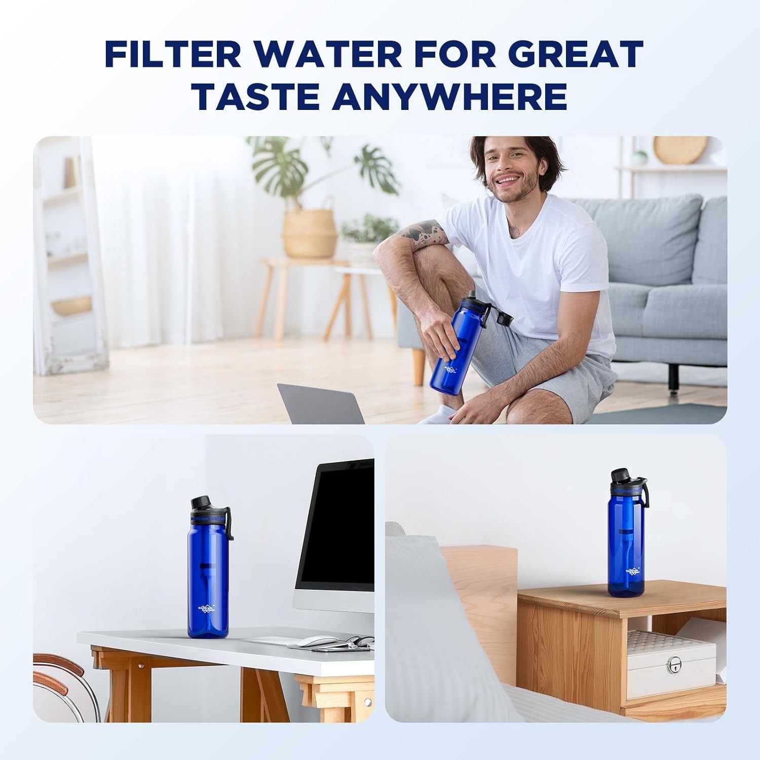 PureFlow 36oz Water Filter Bottle