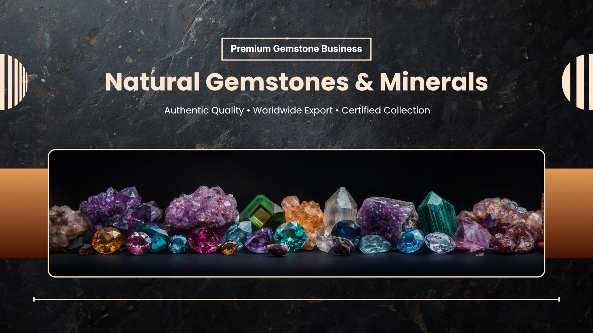Elegant Gemstone Banner Natural Gemstones & Minerals