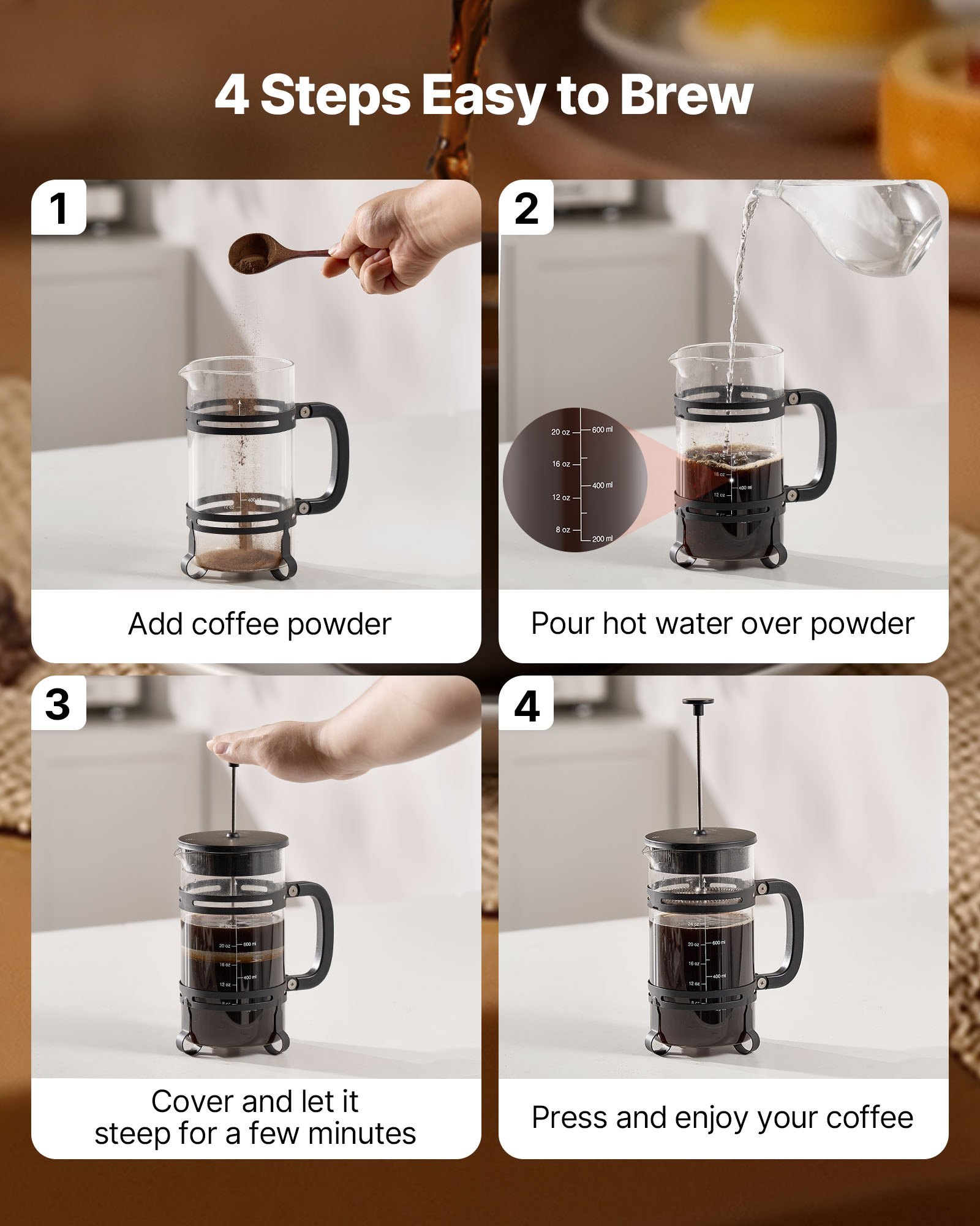 Premium French Press Coffee Maker